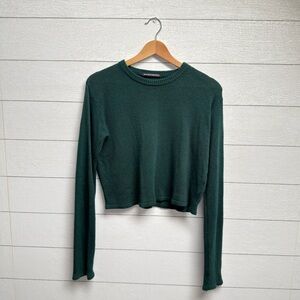 Brandy Melville | Wool Blend Evergreen Long Sleeve Crew Neck Sweater | Size OS